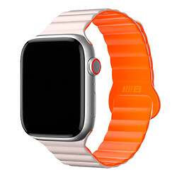 Ремінець Apple Watch 42 / Watch 44, Blueo, White-Orange, Білий