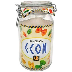 Банка для сипучих скляна з кришкою UNIGLASS ECON ROUND 1,5 л