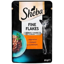 Корм для взрослых кошек с индейкой в желе, пауч 85 г, Sheba