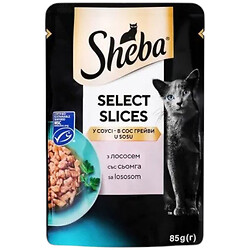 Корм для дорослих котів з лососем в соусі, пауч 85 г, Sheba