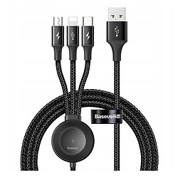 USB кабель Baseus Star Ring Apple iPhone SE 2022 / iPhone 14 Pro Max / iPhone 14 Plus / iPhone 14 Pro / iPhone 14 / iPhone 13 Pro / iPhone 13 Mini / iPhone 13 / iPhone 13 Pro Max / iPhone 12 Mini, Lightning, MicroUSB, Type-C, 1.2 м., Сірий
