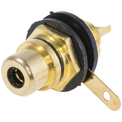 Гнездо RCA черное на панель, золоченое L-KLS1-RCA-108-G-B/65