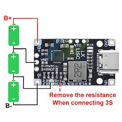 Зарядний модуль літієвої батареї 2S/3S 18650 із USB type-C, TN13-10