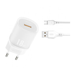 СЗУ XO L157, З кабелем, MicroUSB, Білий