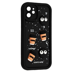 Чехол (накладка) Apple iPhone 12, HAPPY Cookie, Черный