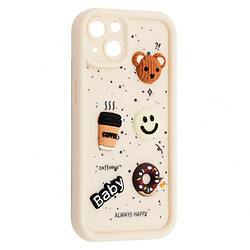 Чохол (накладка) Apple iPhone 13, HAPPY Donut, Білий