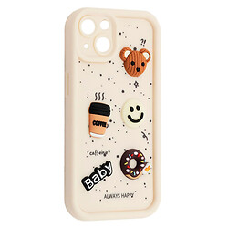 Чохол (накладка) Apple iPhone 15, HAPPY Donut, Білий