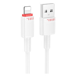 USB кабель Borofone BX110 Apple iPhone SE 2022 / iPhone 14 Pro Max / iPhone 14 Plus / iPhone 14 Pro / iPhone 14 / iPhone 13 Pro / iPhone 13 Mini / iPhone 13 / iPhone 13 Pro Max / iPhone 12 Mini / iPhone 12 Pro Max / iPhone 12 Pro, Lightning, 1.0 м., Белый