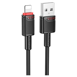 USB кабель Borofone BX110 Apple iPhone SE 2022 / iPhone 14 Pro Max / iPhone 14 Plus / iPhone 14 Pro / iPhone 14 / iPhone 13 Pro / iPhone 13 Mini / iPhone 13 / iPhone 13 Pro Max / iPhone 12 Mini / iPhone 12 Pro Max, Lightning, 1.0 м., Черный