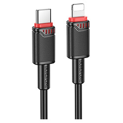 USB кабель Borofone BX110 Apple iPhone SE 2022 / iPhone 14 Pro Max / iPhone 14 Plus / iPhone 14 Pro / iPhone 14 / iPhone 13 Pro / iPhone 13 Mini / iPhone 13 / iPhone 13 Pro Max / iPhone 12 Mini / iPhone 12 Pro Max, Lightning, 1.0 м., Чорний
