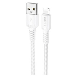 USB кабель Borofone BX116 Apple iPhone SE 2022 / iPhone 14 Pro Max / iPhone 14 Plus / iPhone 14 Pro / iPhone 14 / iPhone 13 Pro / iPhone 13 Mini / iPhone 13 / iPhone 13 Pro Max / iPhone 12 Mini / iPhone 12 Pro Max / iPhone 12 Pro, Lightning, 1.0 м., Белый