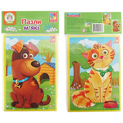 М'які пазли А5 "Котик та песик", укр, Vladi Toys