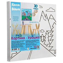 Набір для творчості: Розмальовка розмальовка з гіпсовими фігурками "Загадковий ліс", 25x25 см, Riviera Blanca