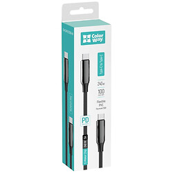USB кабель ColorWay CW-CBPDCC069-BK, Type-C, 1.0 м., Черный