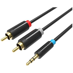 Кабель Vention BCLBG, 2RCA, 3,5 мм., 1.5 м., Чорний