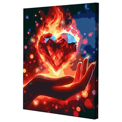 Картина по номерам со светодиодной подсветкой "Рубиновое сердце", 40x50 см, Riviera Blanca