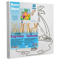 Набір для творчості: Розвиваюча розмальовка з гіпсовими фігурками "Звірятка", 25x25 см, Riviera Blanca
