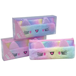Пенал-косметичка "Котик-мордочка", PVC, райдужний, МІКС, Mic
