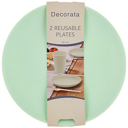 Набор пластиковых тарелок "Decorata", мятно-пастельных, d=20 см, 2 шт/уп.