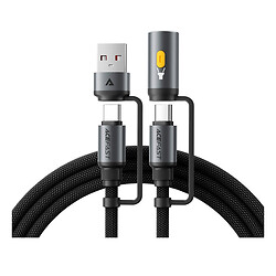 USB кабель AceFast J5, Type-C, 1.2 м., Черный