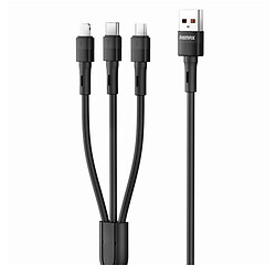 USB кабель Remax RC-C120 Leya, Type-C, Lightning, MicroUSB, 1.2 м., Чорний