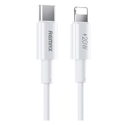 USB кабель Remax RC-C123 Dofon Apple iPhone SE 2022 / iPhone 14 Pro Max / iPhone 14 Plus / iPhone 14 Pro / iPhone 14 / iPhone 13 Pro / iPhone 13 Mini / iPhone 13 / iPhone 13 Pro Max / iPhone 12 Mini / iPhone 12 Pro Max, Lightning, 2.0 м., Білий