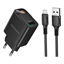 СЗУ Borofone BA95A Ilustre, С кабелем, MicroUSB, Черный