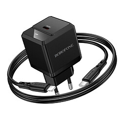 СЗУ Borofone BN18 Intenso Apple iPhone SE 2022 / iPhone 14 Pro Max / iPhone 14 Plus / iPhone 14 Pro / iPhone 14 / iPhone 13 Pro / iPhone 13 Mini / iPhone 13 / iPhone 13 Pro Max / iPhone 12 Mini / iPhone 12 Pro Max, С кабелем, Lightning, Черный