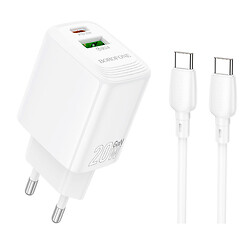 СЗУ Borofone BN27 Fuente, З кабелем, Type-C, Білий