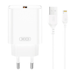 СЗУ XO CE33 Apple iPhone SE 2022 / iPhone 14 Pro Max / iPhone 14 Plus / iPhone 14 Pro / iPhone 14 / iPhone 13 Pro / iPhone 13 Mini / iPhone 13 / iPhone 13 Pro Max / iPhone 12 Mini / iPhone 12 Pro Max / iPhone 12 Pro, Lightning, З кабелем, Білий
