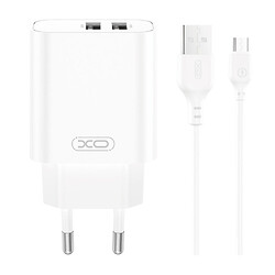 СЗУ XO CE34, MicroUSB, З кабелем, Білий