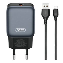 СЗУ XO L152 Apple iPhone SE 2022 / iPhone 14 Pro Max / iPhone 14 Plus / iPhone 14 Pro / iPhone 14 / iPhone 13 Pro / iPhone 13 Mini / iPhone 13 / iPhone 13 Pro Max / iPhone 12 Mini / iPhone 12 Pro Max / iPhone 12 Pro, Lightning, З кабелем, Чорний
