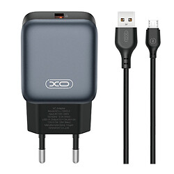 СЗУ XO L152, MicroUSB, З кабелем, Чорний