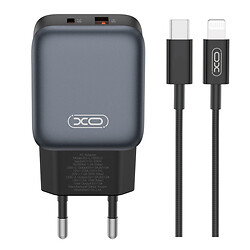 СЗУ XO L156 Apple iPhone SE 2022 / iPhone 14 Pro Max / iPhone 14 Plus / iPhone 14 Pro / iPhone 14 / iPhone 13 Pro / iPhone 13 Mini / iPhone 13 / iPhone 13 Pro Max / iPhone 12 Mini / iPhone 12 Pro Max / iPhone 12 Pro, Lightning, З кабелем, Чорний