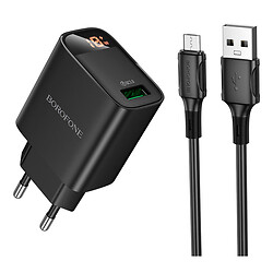 СЗУ Borofone BA95A, С кабелем, MicroUSB, Черный