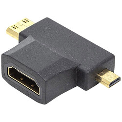 Адаптер PowerPlant CA912056, HDMI, MicroHDMI, Mini HDMI, Черный
