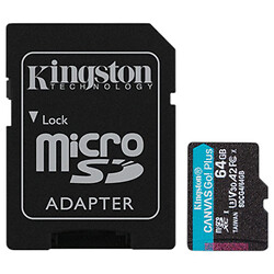 Карта памяти Kingston Canvas Go! Plus MicroSDXC UHS-I/U3, 64 Гб.