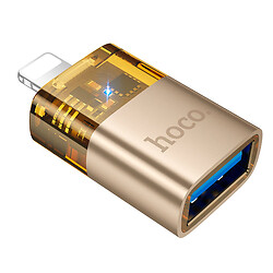 Адаптер Hoco UA36 Apple iPhone SE 2022 / iPhone 14 Pro Max / iPhone 14 Plus / iPhone 14 Pro / iPhone 14 / iPhone 13 Pro / iPhone 13 Mini / iPhone 13 / iPhone 13 Pro Max / iPhone 12 Mini / iPhone 12 Pro Max / iPhone 12 Pro, Lightning, USB, Золотой