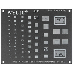 Трафарет BGA Wylie WL-17 Apple iPhone 15 / iPhone 15 Plus / iPhone 15 Pro / iPhone 15 Pro Max