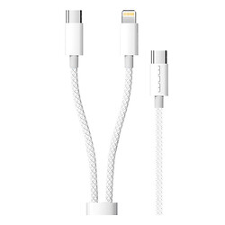 USB кабель WUW X223 Apple iPhone SE 2022 / iPhone 14 Pro Max / iPhone 14 Plus / iPhone 14 Pro / iPhone 14 / iPhone 13 Pro / iPhone 13 Mini / iPhone 13 / iPhone 13 Pro Max / iPhone 12 Mini / iPhone 12 Pro Max, Lightning, Type-C, 1.2 м., Белый