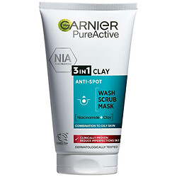 Гель для умывания лица 3в1 GARNIER "Pure Active" с глиной, 150 мл