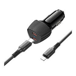 АЗУ Borofone BZ31D Apple iPhone SE 2022 / iPhone 14 Pro Max / iPhone 14 Plus / iPhone 14 Pro / iPhone 14 / iPhone 13 Pro / iPhone 13 Mini / iPhone 13 / iPhone 13 Pro Max / iPhone 12 Mini / iPhone 12 Pro Max / iPhone 12 Pro, С кабелем, Lightning, Черный
