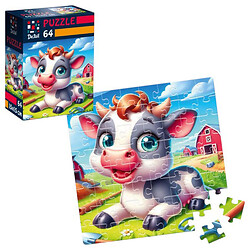 Пазлы "De.tail. Веселая коровка", 64 детали, Vladi Toys