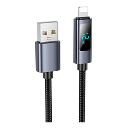 USB кабель Hoco X112 Favor Apple iPhone SE 2022 / iPhone 14 Pro Max / iPhone 14 Plus / iPhone 14 Pro / iPhone 14 / iPhone 13 Pro / iPhone 13 Mini / iPhone 13 / iPhone 13 Pro Max / iPhone 12 Mini / iPhone 12 Pro Max, Lightning, 1.0 м., Чорний