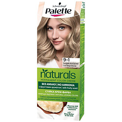 Крем-фарба для волосся стійка Palette Naturals "Холодний світло-русявий", 9-1