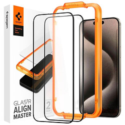 Защитное стекло Apple iPhone 15 / iPhone 15 Pro, Spigen, Черный