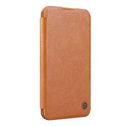 Чохол (книга) Apple iPhone 16, Nillkin Qin Prop, Коричневий