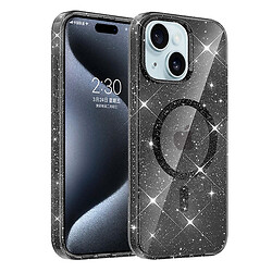 Чохол (накладка) Apple iPhone 15, Epik Eclipse Sparkle, MagSafe, Чорний