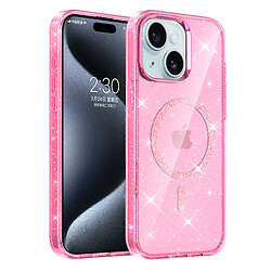 Чехол (накладка) Apple iPhone 15, Epik Eclipse Sparkle, MagSafe, Розовый