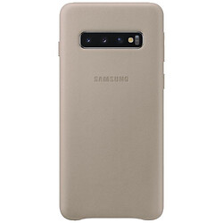 Чохол (накладка) Samsung G973 Galaxy S10, Samsung Leather Cover, Сірий